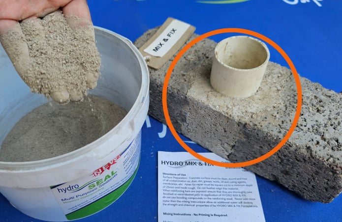 Hydro Mix & Fix is a pre-blended Chemical Set Mortar for High strength repairs